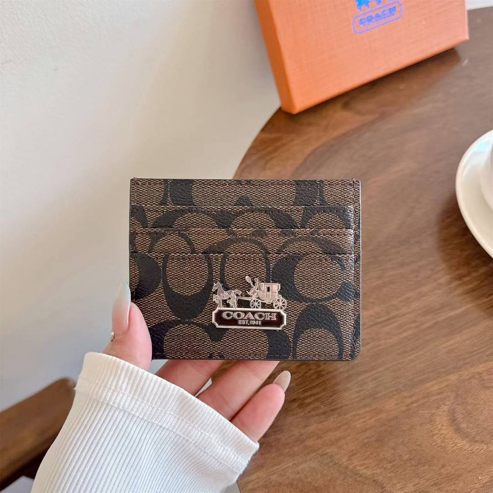 Coach Signature Canvas Wallet Card Holder