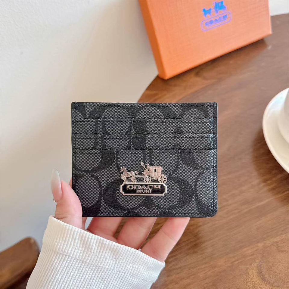 Coach Signature Canvas Wallet Card Holder