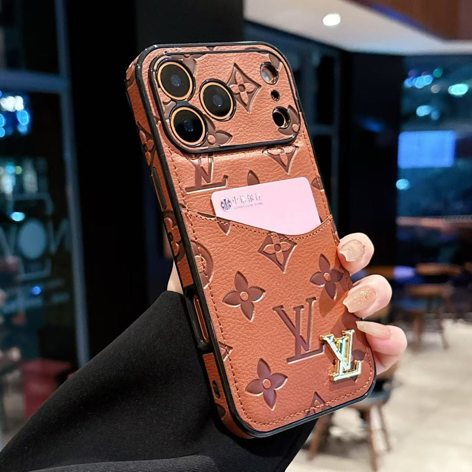 louis vuitton Monogram Luxury Phone Case for iPhone 17 with Embossed Pattern