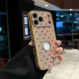 cc Glitter Heart Luxury Phone Case for iPhone 17 with Iconic Double-C Logo