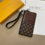 louis vuitton & gucci Luxury Zipper Card Holder Wallet with Wrist Strap
