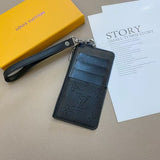louis vuitton & gucci Luxury Zipper Card Holder Wallet with Wrist Strap