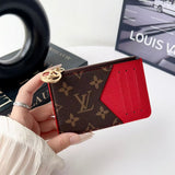 louis vuitton gucci and Burberry Luxury Zip Card Holder Wallet with Keyring Compact Designer Card Case