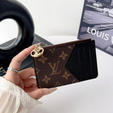 louis vuitton gucci and Burberry Luxury Zip Card Holder Wallet with Keyring Compact Designer Card Case