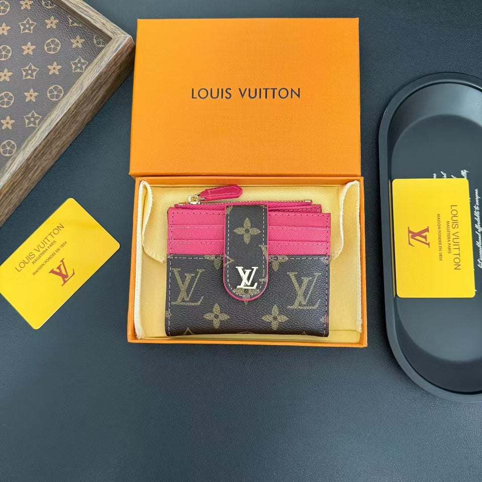 louis vuitton Multicolor Monogram Luxury Zip Card Holder Wallet Compact Designer Card Case