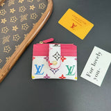 louis vuitton Multicolor Monogram Luxury Zip Card Holder Wallet Compact Designer Card Case