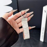 Goyard Signature Canvas Keychain with Leather Strap Luxury Designer Key Holder Available in 7 Colors