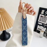 louis vuitton Monogram Canvas Keychain with Leather Strap Luxury Designer Key Holder