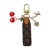 louis vuitton Cherry Charm Keychain with Monogram Leather Strap Luxury Designer Bag and Key Accessory