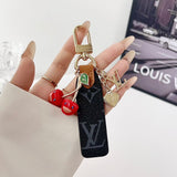 louis vuitton Cherry Charm Keychain with Monogram Leather Strap Luxury Designer Bag and Key Accessory