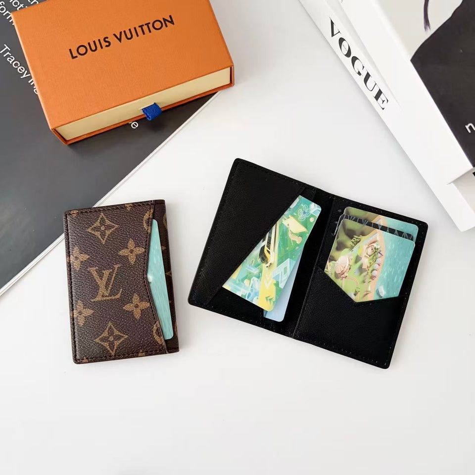 louis vuitton and gucci Slim Card Holder Wallet Luxury Designer Card Case