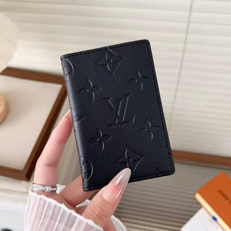 louis vuitton Slim Card Holder Wallet with Monogram Canvas and Color Accent Luxury Designer Card Case