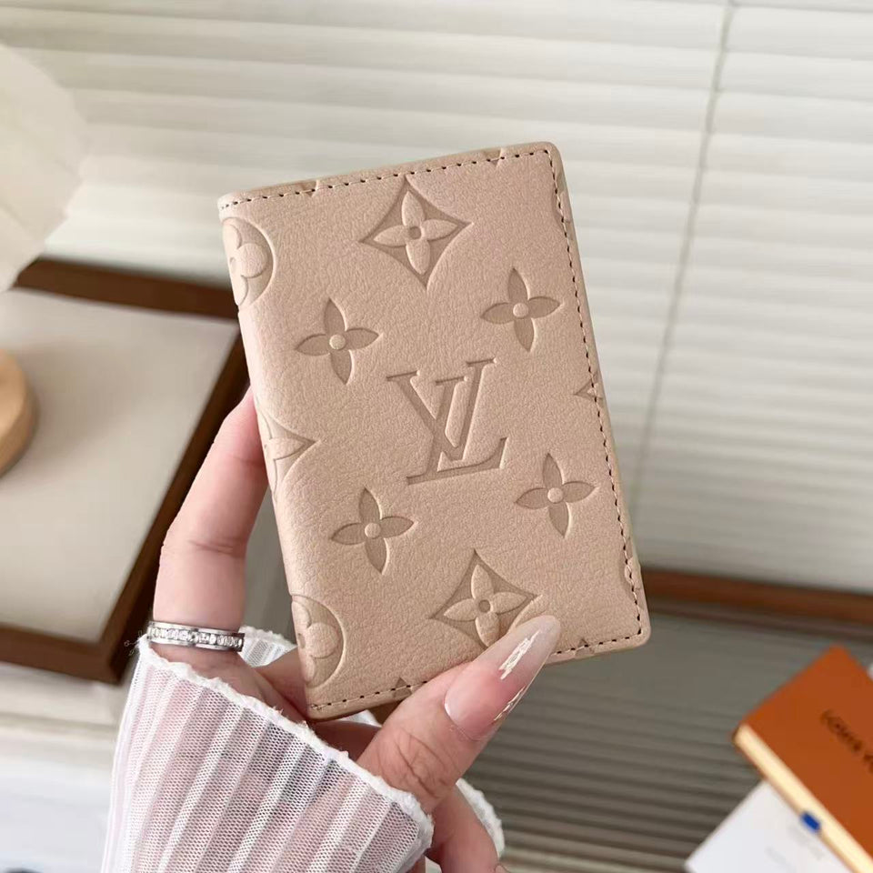 louis vuitton Slim Card Holder Wallet with Monogram Canvas and Color Accent Luxury Designer Card Case