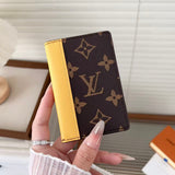 louis vuitton Slim Card Holder Wallet with Monogram Canvas and Color Accent Luxury Designer Card Case