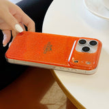 Hermès Glitter Clear Phone Case for iPhone 13 to iPhone 17 Pro Max Luxury Designer Back Cover