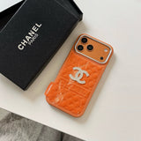 louis vuitton and gucci Leather Phone Case with Metal Logo for iPhone 13 to iPhone 17 Pro Max
