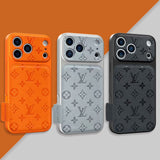 louis vuitton Monogram Leather Card Holder Phone Case for iPhone 14 to iPhone 17 Pro Max