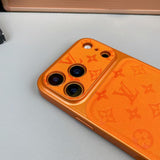 louis vuitton Monogram Leather Card Holder Phone Case for iPhone 14 to iPhone 17 Pro Max