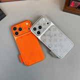 louis vuitton Monogram Leather Card Holder Phone Case for iPhone 14 to iPhone 17 Pro Max