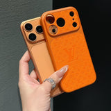 louis vuitton Inspired Leather Phone Case for iPhone 14 to iPhone 17 Pro Max