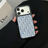 Dior Inspired Blue Pattern Phone Case for iPhone 14 to iPhone 17 Pro Max