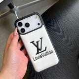 louis vuitton Embossed Logo Luxury Case for iPhone 13 to 17 Pro Max
