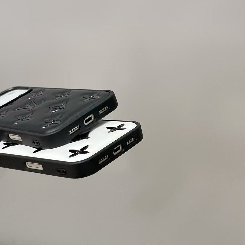 louis vuitton Monogram Relief Luxury Case for iPhone 13 to 17 Pro Max