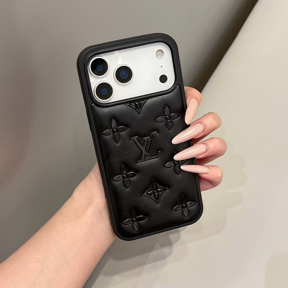 louis vuitton Monogram Relief Luxury Case for iPhone 13 to 17 Pro Max