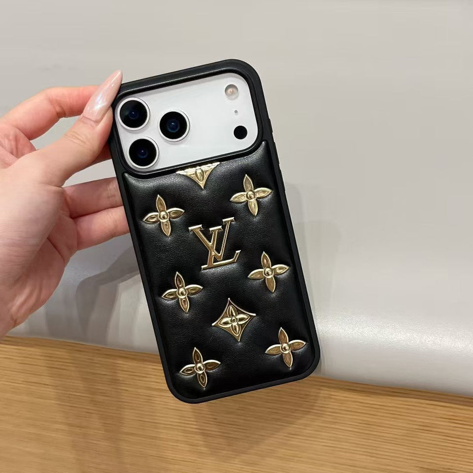 louis vuitton Monogram Relief Luxury Case for iPhone 13 to 17 Pro Max