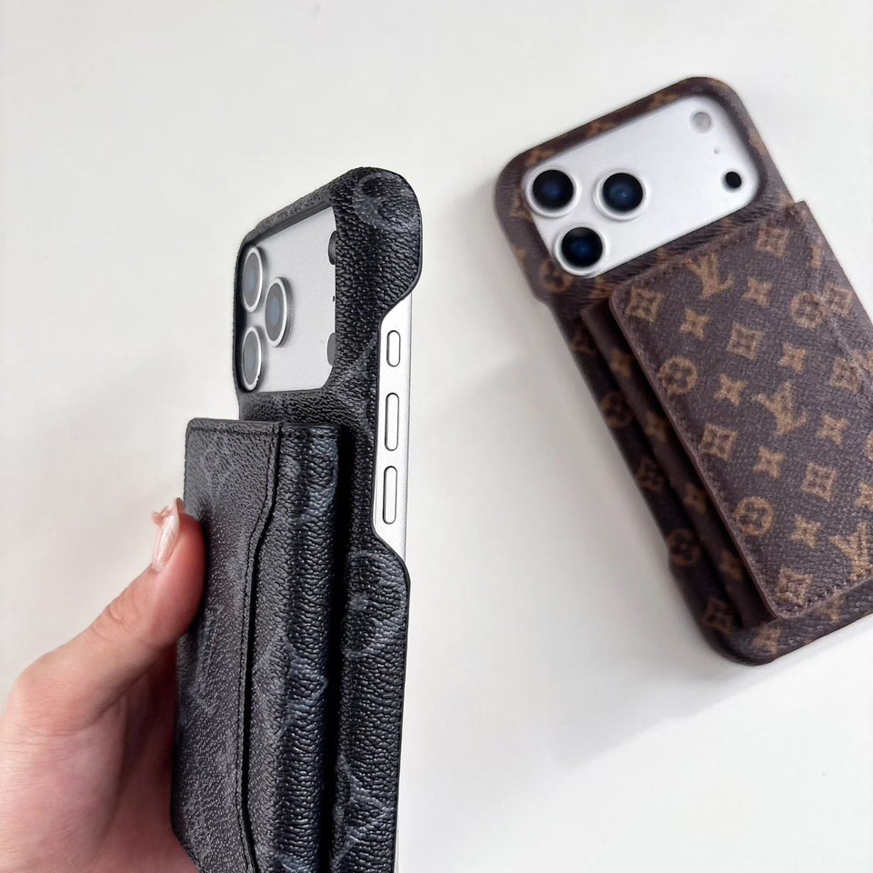 louis vuitton Iconic Monogram Card Holder Case for iPhone 13 to 17 Pro Max