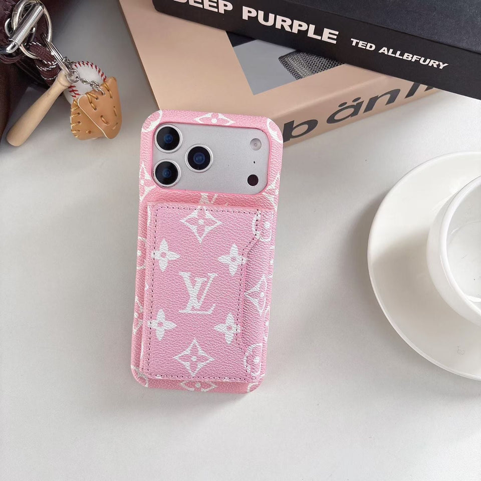 louis vuitton Iconic Monogram Card Holder Case for iPhone 13 to 17 Pro Max