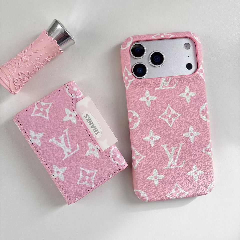 louis vuitton Iconic Monogram Card Holder Case for iPhone 13 to 17 Pro Max