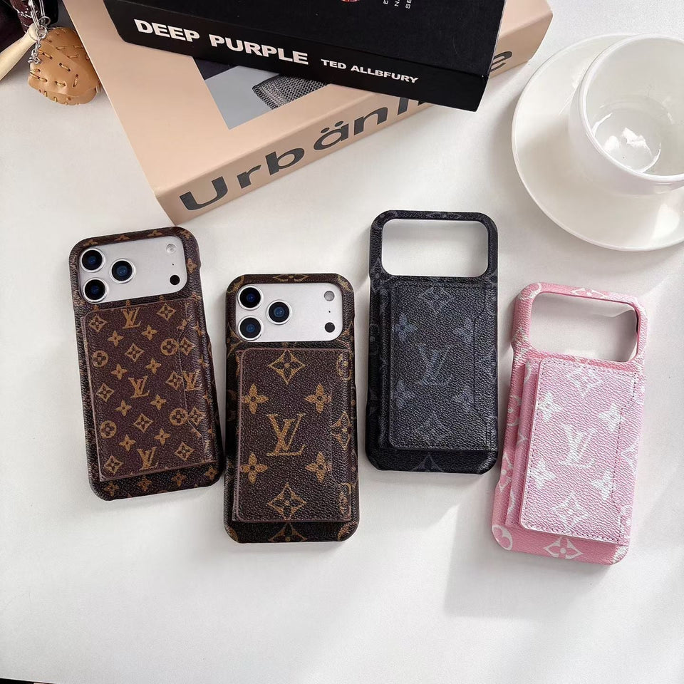 louis vuitton Iconic Monogram Card Holder Case for iPhone 13 to 17 Pro Max