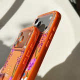 Hermès Floral Signature Case with Wrist Charm for iPhone 13 to 17 Pro Max