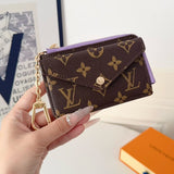 louis vuitton Monogram Wallet Card Holder with Key Clip