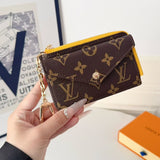 louis vuitton Monogram Wallet Card Holder with Key Clip