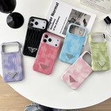 Prada Crocodile-Embossed Phone Case for iPhone 17 with Iconic Metal Triangle Logo