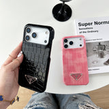 Prada Crocodile-Embossed Phone Case for iPhone 17 with Iconic Metal Triangle Logo