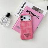 Prada Crocodile-Embossed Phone Case for iPhone 17 with Iconic Metal Triangle Logo