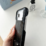 Prada Crocodile-Embossed Phone Case for iPhone 17 with Iconic Metal Triangle Logo