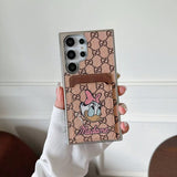 Tunde Store Cartoon-Themed Designer Phone Case with Card Holder for Samsung S23 and S24