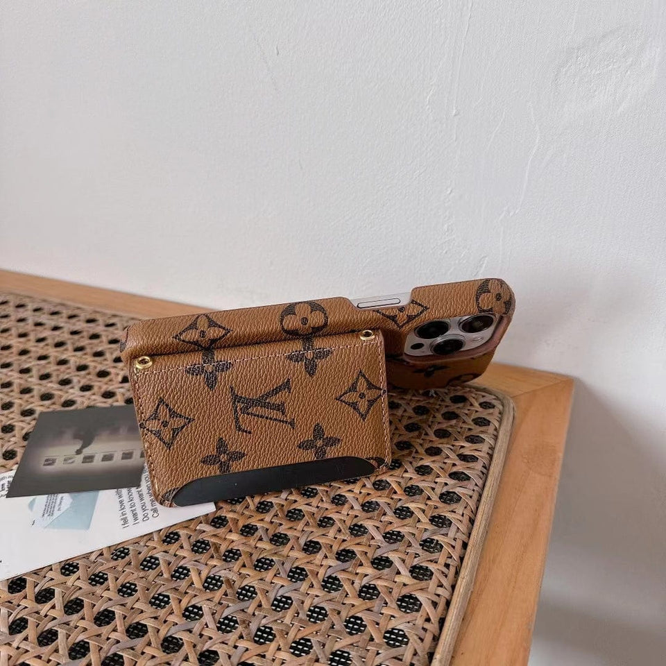 Tunde Store Classic Louis Vuitton iPhone 15 Case with Integrated Wallet