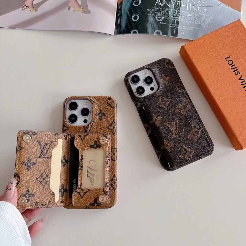 Tunde Store Classic Louis Vuitton iPhone 15 Case with Integrated Wallet