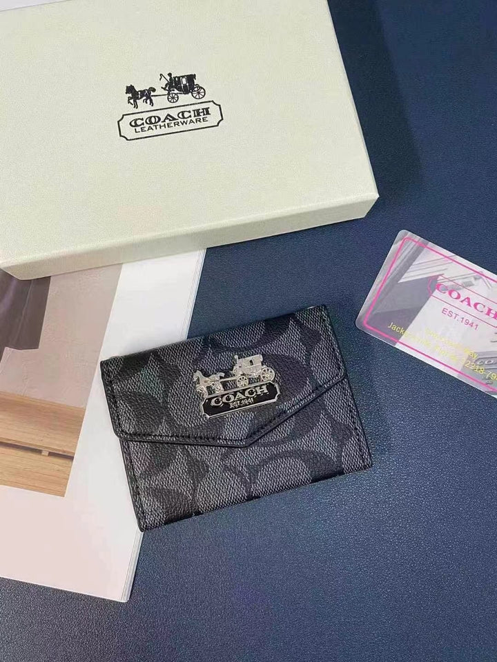 Tunde Store Coach Signature Card Holder Wallet with Horse and Carriage Logo