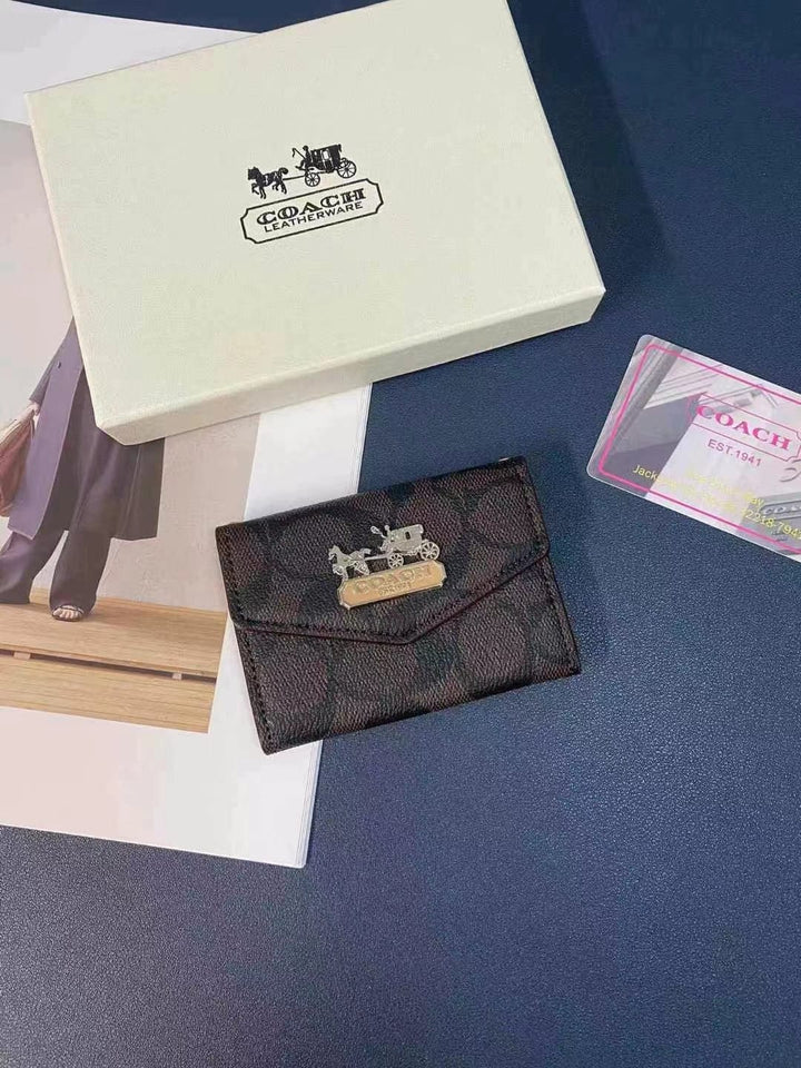 Tunde Store Coach Signature Card Holder Wallet with Horse and Carriage Logo