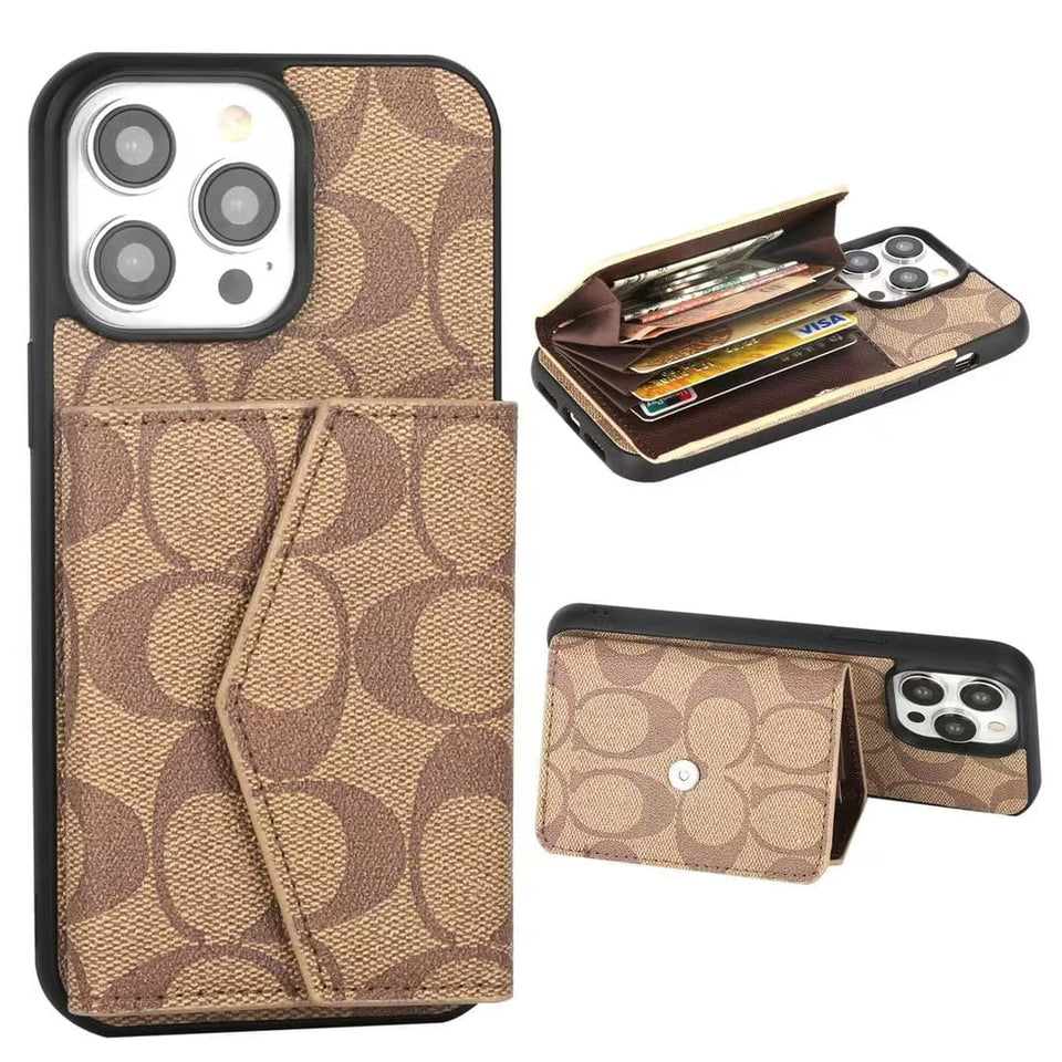Tunde Store Coach Signature iPhone Case with Card Holder – Available for iPhone 11 to iPhone 16