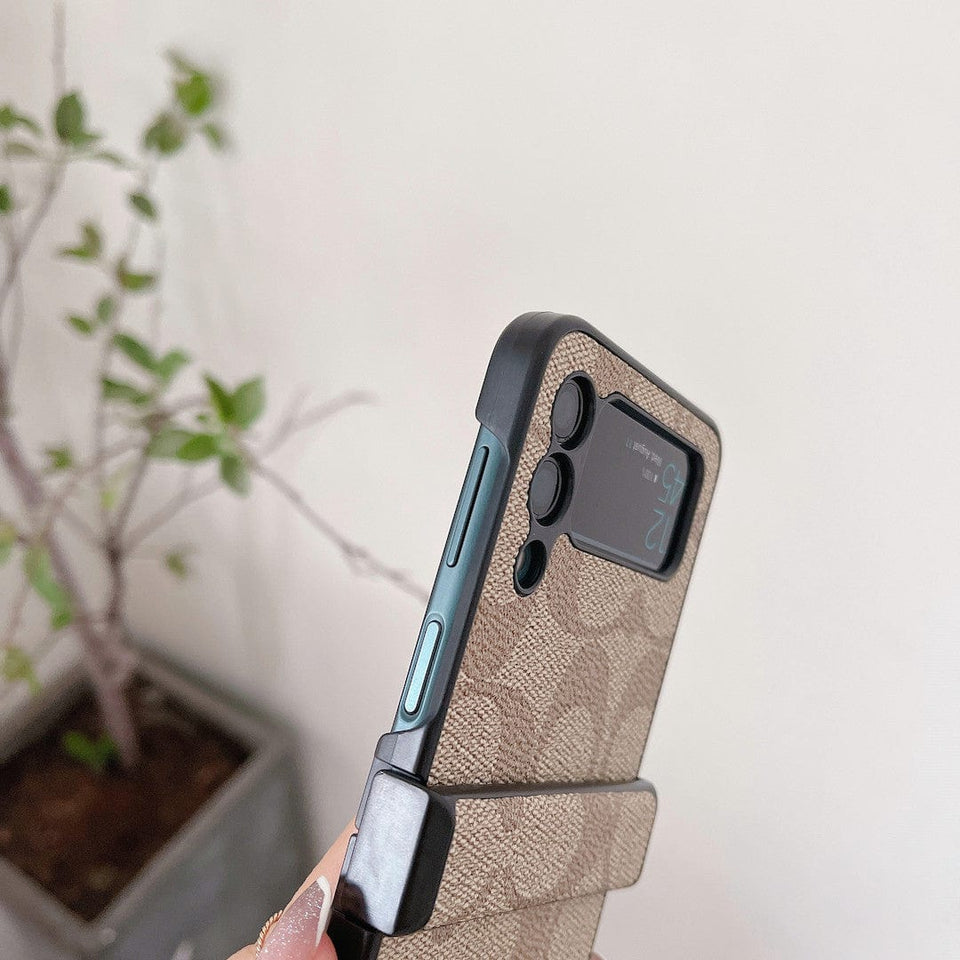 Tunde Store Coach Z Flip Samsung Phone Case with Finger Strap