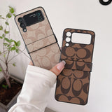 Tunde Store Coach Z Flip Samsung Phone Case with Finger Strap