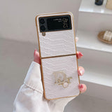 Tunde Store Dior Black and White Leather Z Flip Phone Case