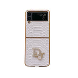 Tunde Store Dior Black and White Leather Z Flip Phone Case